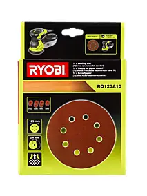 Abrasif pour ponceuse excentrique Ryobi ø 125 mm, assortiment - 10 pièces