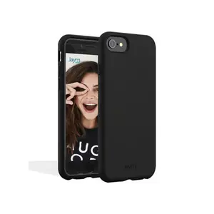 JAYM - Coque Silicone Premium Noire pour Apple iPhone 7 / 8 / SE 2020 -100% Silicone et Microfibre - Renforcée et Ultra Doux