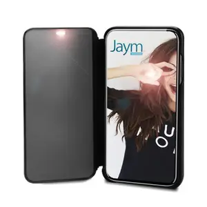 Etui Folio Stand transparent noir fumé pour Huawei P30 Pro