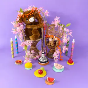 Peluche Hindou maman et bébé Les Ptipotos Cassonade (31 cm)