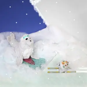 Peluche Ploufou maman et bébé Les Ptipotos (35 cm)