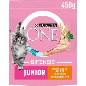 PURINA ONE Bifensis croquettes au poulet céréales pour chaton 450g