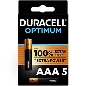 Pile alcaline AAA (LR03) Duracell Optimum, lot de 5