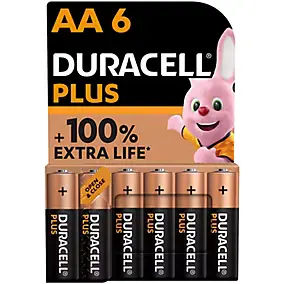 Pile alcaline AA (LR6) Duracell Plus, lot de 6