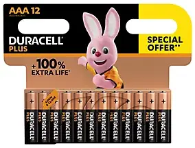 Pile alcaline AAA (LR03) Duracell Plus non rechargeable, lot de 12