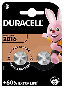 Pile au lithium CR2016 Duracell, lot de 2