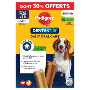 PEDIGREE Dentastix friandises hygiène dentaire pour moyen chien 28 sticks 720g