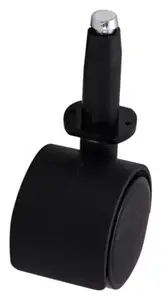 Roulette jumelée pivotante nylon noir - Ø 3,5 cm - 30 kg