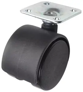 Roulette jumelée pivotante nylon noir - Ø 4 cm - 30 kg