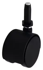 Roulette jumelée pivotante PP noir - Ø 5 cm - 40 kg
