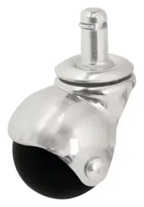 Roulette à bille pivotante PP noir - H. 5,7 x Ø 4 cm - 30 kg