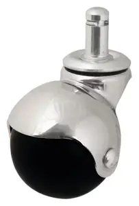 Roulette à bille pivotante PP noir - Ø 5 cm - 30 kg