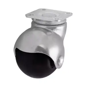 Roulette à bille pivotante PP noir - Ø 4 cm - 30 kg