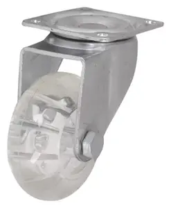 Roulette pivotante PU transparent - Ø 5 cm - 20 kg