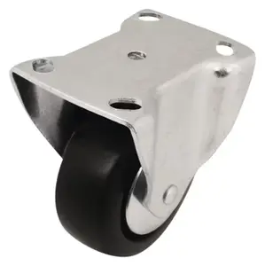 Roulette fixe PVC noir - Ø 6,5 cm - 40 kg
