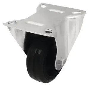 Roulette fixe PVC noir - Ø 8 cm - 70 kg