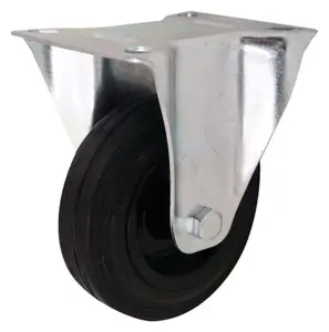 Roulette fixe PVC noir - Ø 10 cm - 75 kg