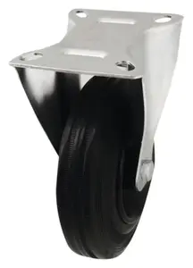 Roulette fixe PVC noir - Ø 12,5 cm - 100 kg