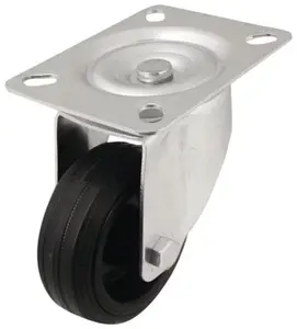 Roulette pivotante PVC noir - Ø 8 cm - 70 kg