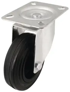 Roulette pivotante PVC gris - Ø 10 cm - 75 kg