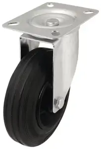 Roulette pivotante PVC noir - Ø 12,5 cm - 100 kg