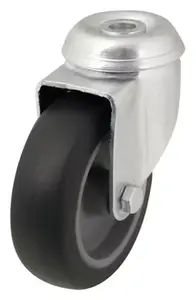 Roulette pivotante PU gris - Ø 7,5 cm - 55 kg