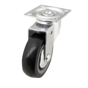 Roulette pivotante PU gris pour Plaque - Ø 7,5 cm - 55 kg