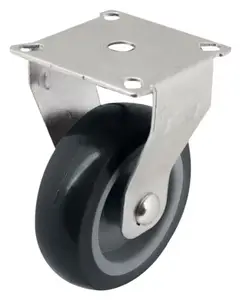 Roulette fixe PU gris - Ø 7,5 cm - 60 kg