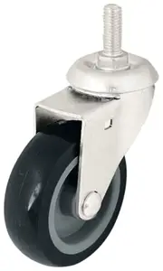 Roulette pivotante TPR gris - Ø 7,5 cm - 60 kg