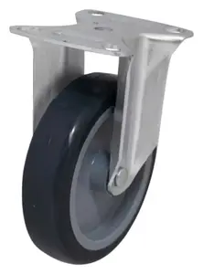Roulette fixe PU gris - Ø 10 cm - 70 kg