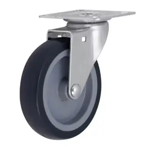 Roulette pivotante PU gris - Ø 10 cm - 70 kg