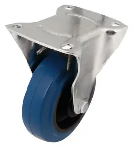 Roulette fixe PVC bleu - Ø 10 cm - 100 kg