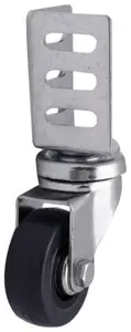 Roulette pivotante PU noir - Ø 4,9 cm - 35 kg