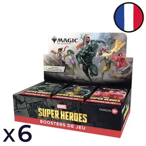 Lot de 6 boites de 30 boosters de jeu Marvel Super Heroes - Magic FR