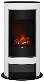 Cheminée électrique poêle design effet de flammes 3D, ovale blanc et noir 2000W, Dimplex Verdi