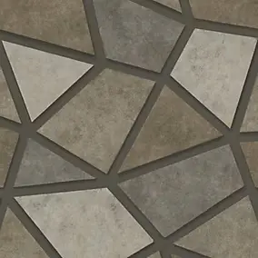 Papier peint architecture intissé triangle métal bronze