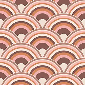 Papier peint intissé Curve earth arc-en-ciel rose, orange, marron L.1000 x l.52cm Envy