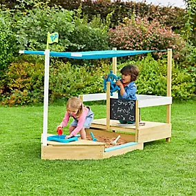 Bateau de jeu TP Toys Ahoy en bois coloris marron et bleu
