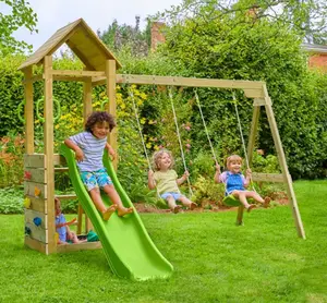Aire de jeux en bois "Gessette" - : L. 275 x l. 290 x H. 210 cm