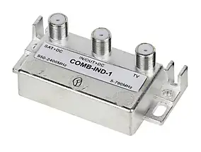 Coupleur / découpleur TV 2 entrées UHF/SAT - Fiche F