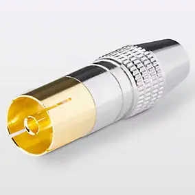 Fiche TV ø9.5 mm Femelle à câbler, Or