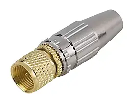 Fiche TV type F à câbler pour PF100/RG6, Or