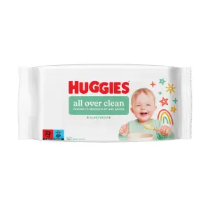 HUGGIES All over clean lingettes pour bébé corps et visage 56 lingettes