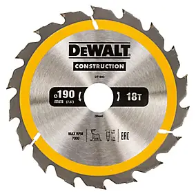 Lame scie circulaire construction TCT 190 x30 18T DEWALT