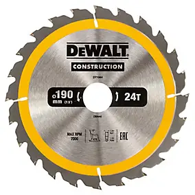 Lame scie circulaire construction TCT 190 x30 24T DEWALT