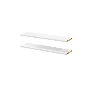 2 tablettes blanches GoodHome Atomia L. 71,4 x P. 18,2 cm