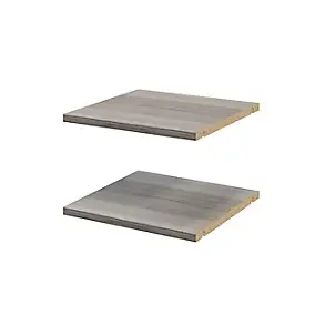 2 tablettes effet chêne grisé GoodHome Atomia L. 33,9 x P. 33,2 cm