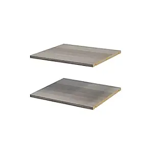 2 tablettes effet chêne grisé GoodHome Atomia L. 46,4 x P. 43,2 cm
