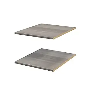 2 tablettes effet chêne grisé GoodHome Atomia L. 46,4 x P. 56,2 cm