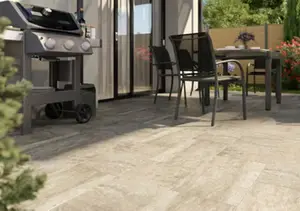 Carrelage de sol extérieur "Volfy" beige - l. 30 x L. 60 cm